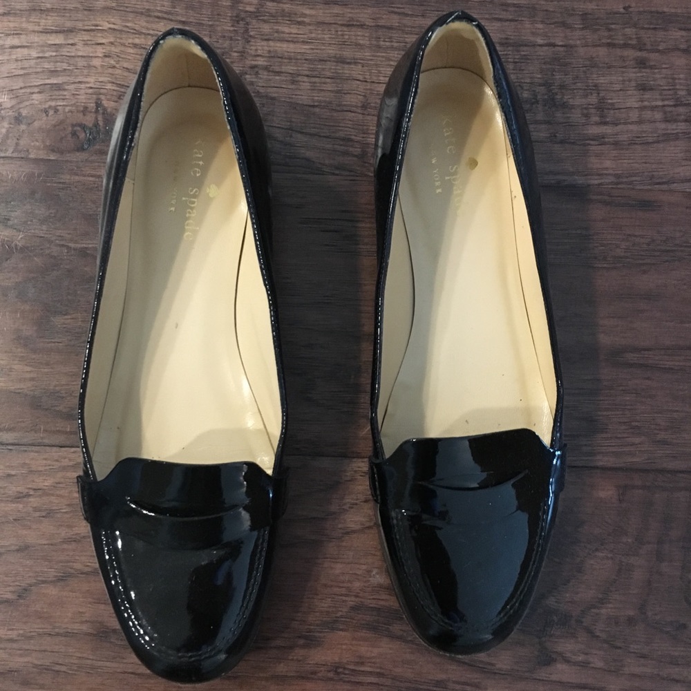 Kate Spade patent leather penny loafers